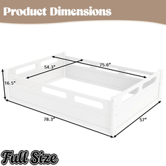 Bellemave® Floor Bed with Full - Length Guardrails, Wood Low Profile Montessori Bed for Bedroom & Nursery, No Box Spring Needed - Bellemave