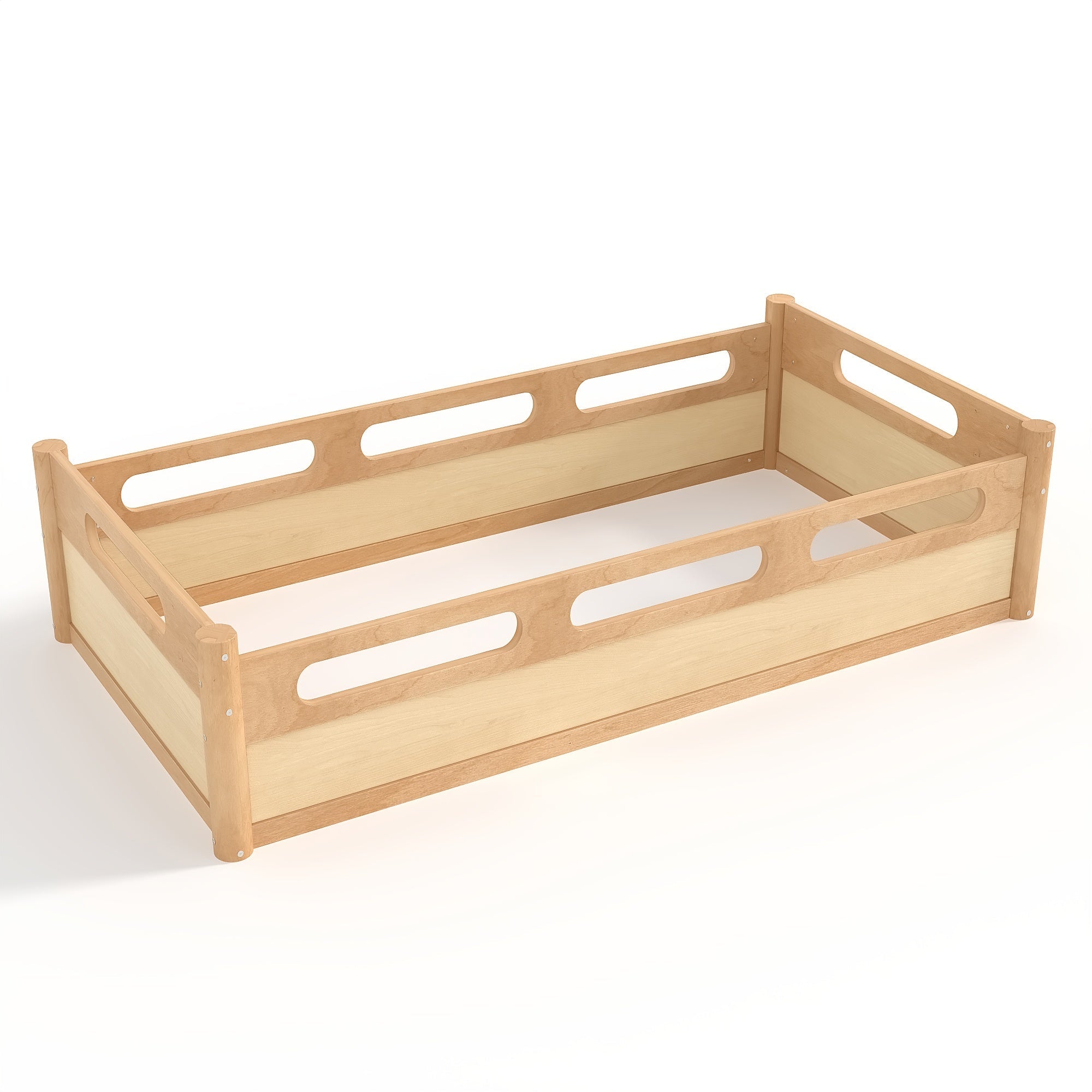 Bellemave® Floor Bed with Full - Length Guardrails, Wood Low Profile Montessori Bed for Bedroom & Nursery, No Box Spring Needed - Bellemave