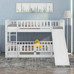 Bellemave® Floor Bunk Bed with Fence and Ladder - Bellemave