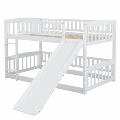 Bellemave® Floor Bunk Bed with Fence and Ladder - Bellemave
