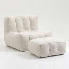 Bellemave® Fluffy Bean Bag Chair with Memory Foam and ottoman - Bellemave