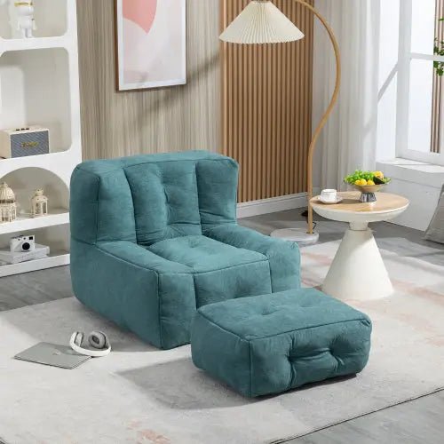 Bellemave® Fluffy Bean Bag Chair with Memory Foam and ottoman - Bellemave