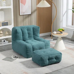 Bellemave® Fluffy Bean Bag Chair with Memory Foam and ottoman - Bellemave