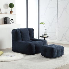 Bellemave® Fluffy Bean Bag Chair with Memory Foam and ottoman - Bellemave