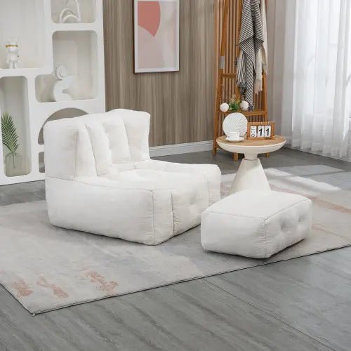 Bellemave® Fluffy Bean Bag Chair with Memory Foam and ottoman - Bellemave