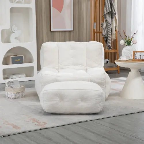 Bellemave® Fluffy Bean Bag Chair with Memory Foam and ottoman - Bellemave