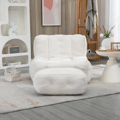 Bellemave® Fluffy Bean Bag Chair with Memory Foam and ottoman - Bellemave