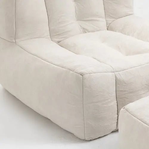 Bellemave® Fluffy Bean Bag Chair with Memory Foam and ottoman - Bellemave