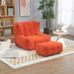 Bellemave® Fluffy Bean Bag Chair with Memory Foam and ottoman - Bellemave