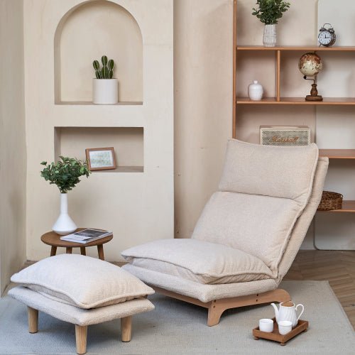 Bellemave® Foldable Reclining Chair with Footstool - Bellemave