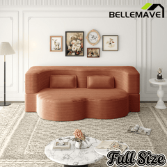 Bellemave® Folding Foam Sofa Bed,15" Full Size Floor Couch,Convertible Sleeper Futon Loveseat Couch for Living Room, Guest Use, Office, Apartmen - Bellemave
