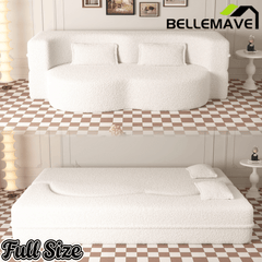 Bellemave® Folding Foam Sofa Bed,15" Full Size Floor Couch,Convertible Sleeper Futon Loveseat Couch for Living Room, Guest Use, Office, Apartmen - Bellemave