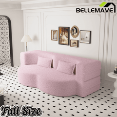 Bellemave® Folding Foam Sofa Bed,15" Full Size Floor Couch,Convertible Sleeper Futon Loveseat Couch for Living Room, Guest Use, Office, Apartmen - Bellemave