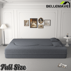 Bellemave® Folding Foam Sofa Bed,15" Full Size Floor Couch,Convertible Sleeper Futon Loveseat Couch for Living Room, Guest Use, Office, Apartmen - Bellemave