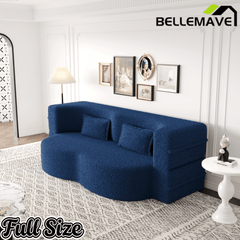 Bellemave® Folding Foam Sofa Bed,15" Full Size Floor Couch,Convertible Sleeper Futon Loveseat Couch for Living Room, Guest Use, Office, Apartmen - Bellemave