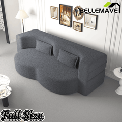 Bellemave® Folding Foam Sofa Bed,15" Full Size Floor Couch,Convertible Sleeper Futon Loveseat Couch for Living Room, Guest Use, Office, Apartmen - Bellemave