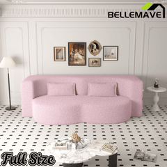 Bellemave® Folding Foam Sofa Bed,15" Full Size Floor Couch,Convertible Sleeper Futon Loveseat Couch for Living Room, Guest Use, Office, Apartmen - Bellemave