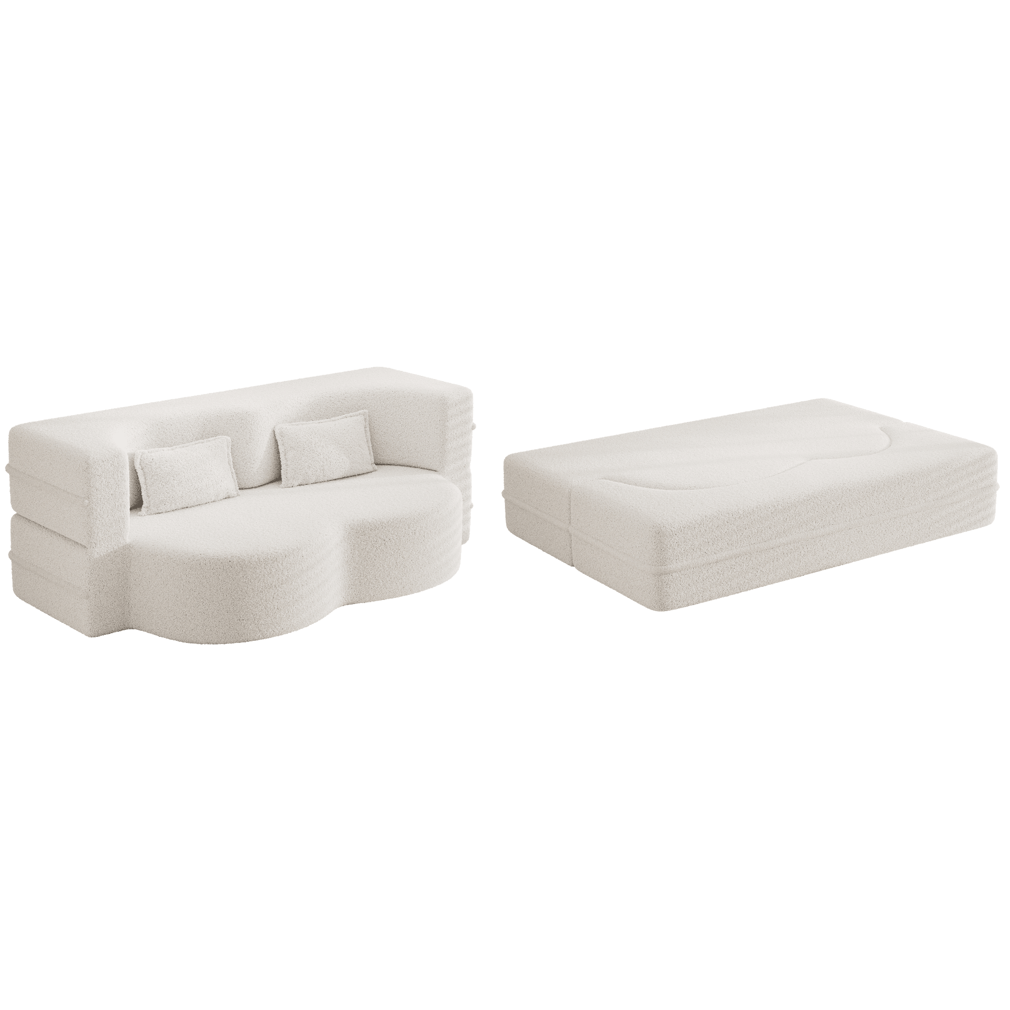 Bellemave® Folding Foam Sofa Bed,15" Full Size Floor Couch,Convertible Sleeper Futon Loveseat Couch for Living Room, Guest Use, Office, Apartmen - Bellemave