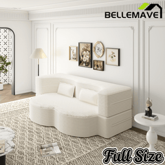 Bellemave® Folding Foam Sofa Bed,15" Full Size Floor Couch,Convertible Sleeper Futon Loveseat Couch for Living Room, Guest Use, Office, Apartmen - Bellemave
