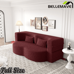 Bellemave® Folding Foam Sofa Bed,15" Full Size Floor Couch,Convertible Sleeper Futon Loveseat Couch for Living Room, Guest Use, Office, Apartmen - Bellemave