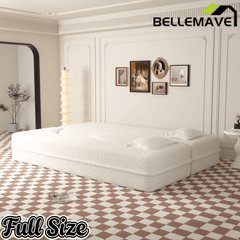 Bellemave® Folding Foam Sofa Bed,15" Full Size Floor Couch,Convertible Sleeper Futon Loveseat Couch for Living Room, Guest Use, Office, Apartmen - Bellemave
