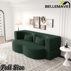 Bellemave® Folding Foam Sofa Bed,15" Full Size Floor Couch,Convertible Sleeper Futon Loveseat Couch for Living Room, Guest Use, Office, Apartmen - Bellemave