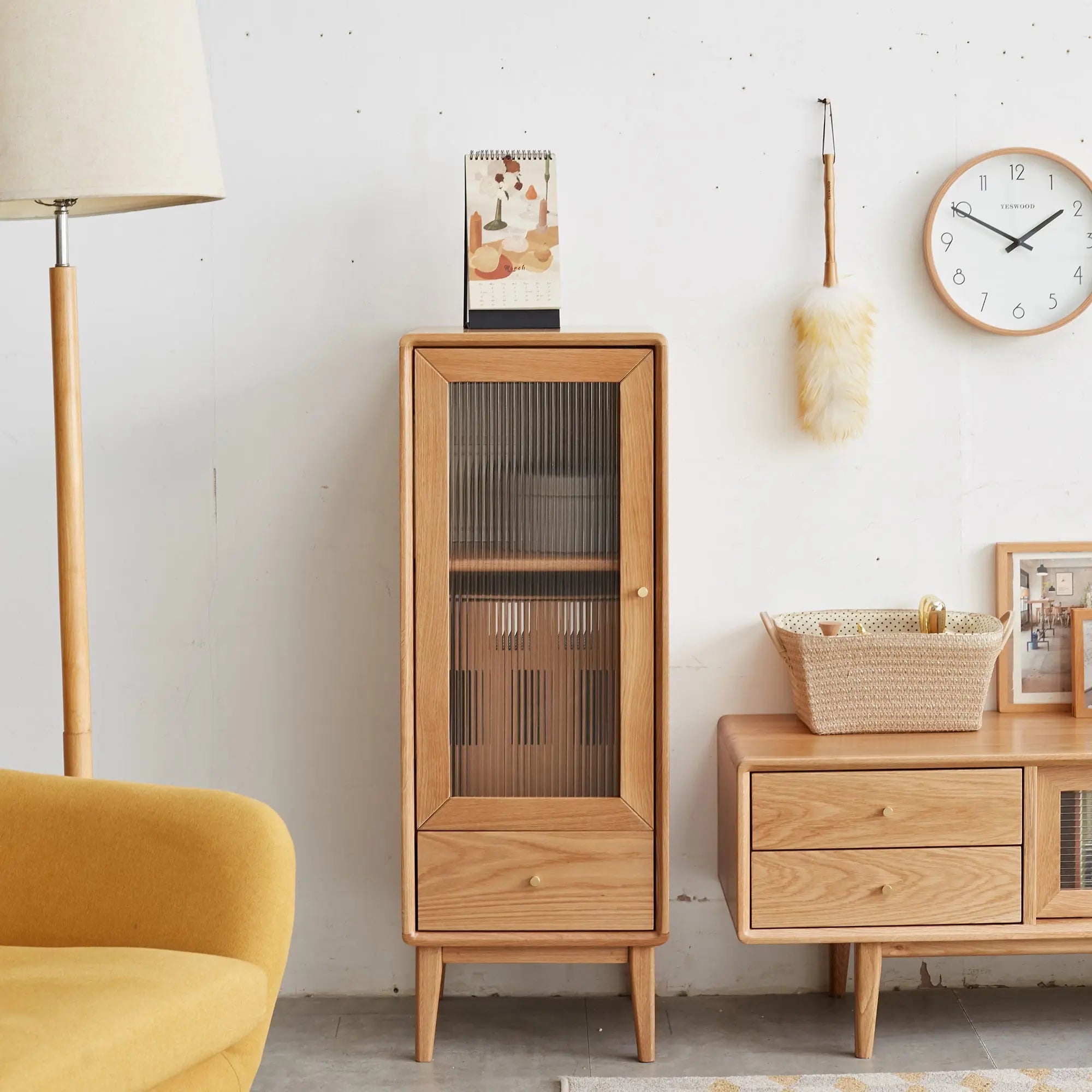 Bellemave® Free - Standing Corner Cabinets Storage Table - Bellemave