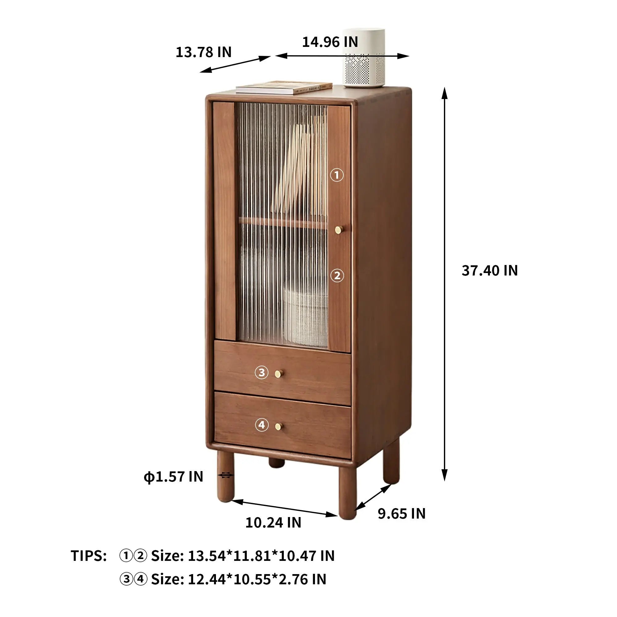 Bellemave® Free - Standing Corner Cabinets Storage Table - Bellemave