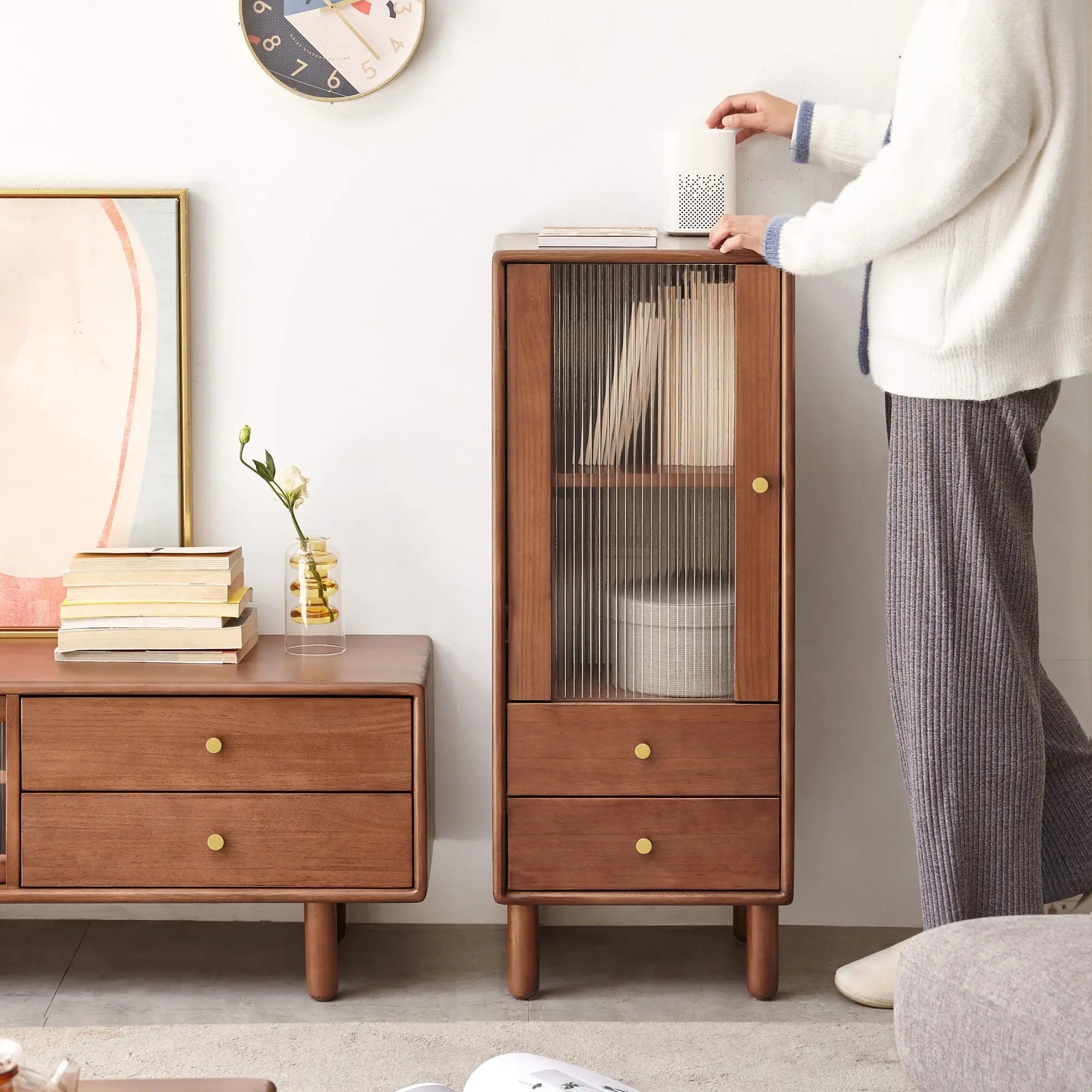 Bellemave® Free - Standing Corner Cabinets Storage Table - Bellemave