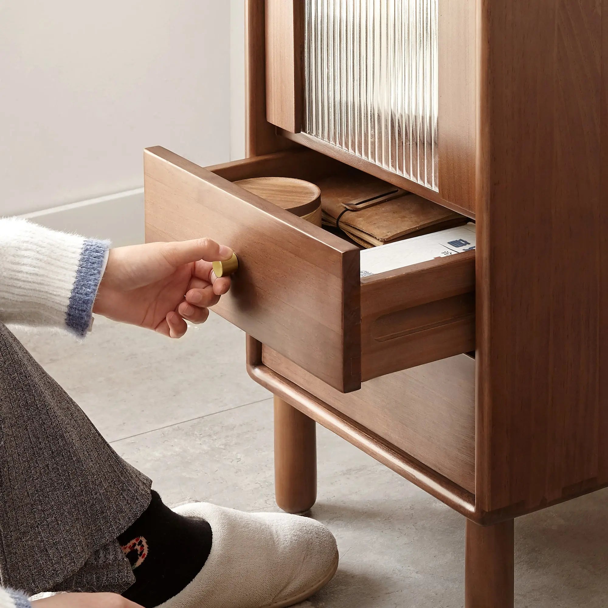 Bellemave® Free - Standing Corner Cabinets Storage Table - Bellemave