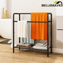 Bellemave® Freestanding 3 Tier Metal Towel Rack Storage Display Rack, Space Saving, for Bathroom, Bedroom & Swimming Pool - Bellemave