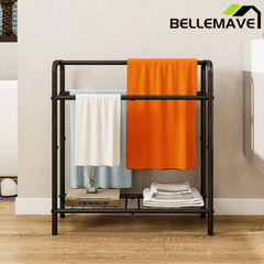 Bellemave® Freestanding 3 Tier Metal Towel Rack Storage Display Rack, Space Saving, for Bathroom, Bedroom & Swimming Pool - Bellemave