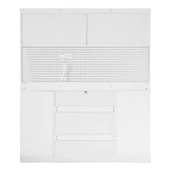 Bellemave® Freestanding 63" Buffet with Hutch and 6 Drawers, 5 Cabinets with Adjustable Shelves,Pegboard,Towel Rack, Power Outlet - Bellemave
