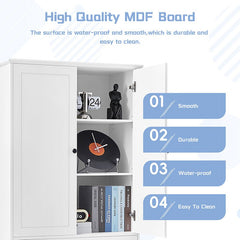 Bellemave® Freestanding Bathroom Storage Cabinet with Adjustable Shelves, Doors & 3 Large Drawers - Bellemave