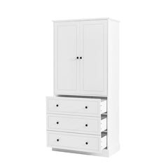 Bellemave® Freestanding Bathroom Storage Cabinet with Adjustable Shelves, Doors & 3 Large Drawers - Bellemave