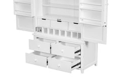 Bellemave® Freestanding Large Kitchen Pantry with 8 Door Shelves,3 Adjustable Shelves,7 Drawers& 8 Wine Racks - Bellemave