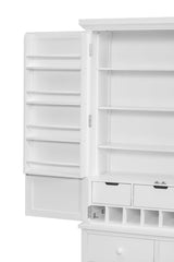 Bellemave® Freestanding Large Kitchen Pantry with 8 Door Shelves,3 Adjustable Shelves,7 Drawers& 8 Wine Racks - Bellemave