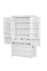 Bellemave® Freestanding Large Kitchen Pantry with 8 Door Shelves,3 Adjustable Shelves,7 Drawers& 8 Wine Racks - Bellemave