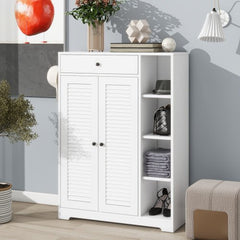 Bellemave® Freestanding Shoe Rack Organizer with 2 Shutter Door , Adjustable Storage Shelf & Top Drawer - Bellemave