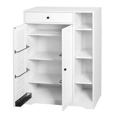 Bellemave® Freestanding Shoe Rack Organizer with 2 Shutter Door , Adjustable Storage Shelf & Top Drawer - Bellemave
