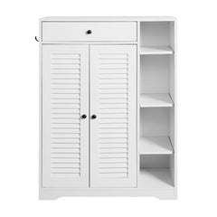 Bellemave® Freestanding Shoe Rack Organizer with 2 Shutter Door , Adjustable Storage Shelf & Top Drawer - Bellemave