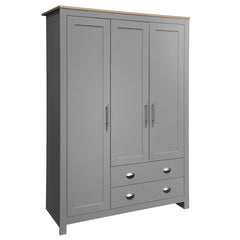 Bellemave® Freestanding Wooden Wardrobe Cabinet 67.9" H with 2 Hanging Rods, 2 Drawers & Shelves for Bedroom, Gray - Bellemave