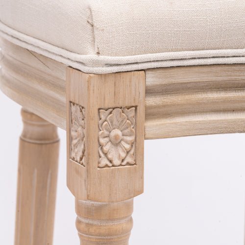 Bellemave® French Country Wooden Barstools Rattan Back with Upholstered Seating , Set of 2 - Bellemave