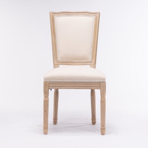 Bellemave® French Style Solid Wood Frame Linen Fabric Square Back Dining Chair,Set of 2 - Bellemave