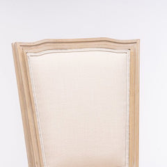 Bellemave® French Style Solid Wood Frame Linen Fabric Square Back Dining Chair,Set of 2 - Bellemave