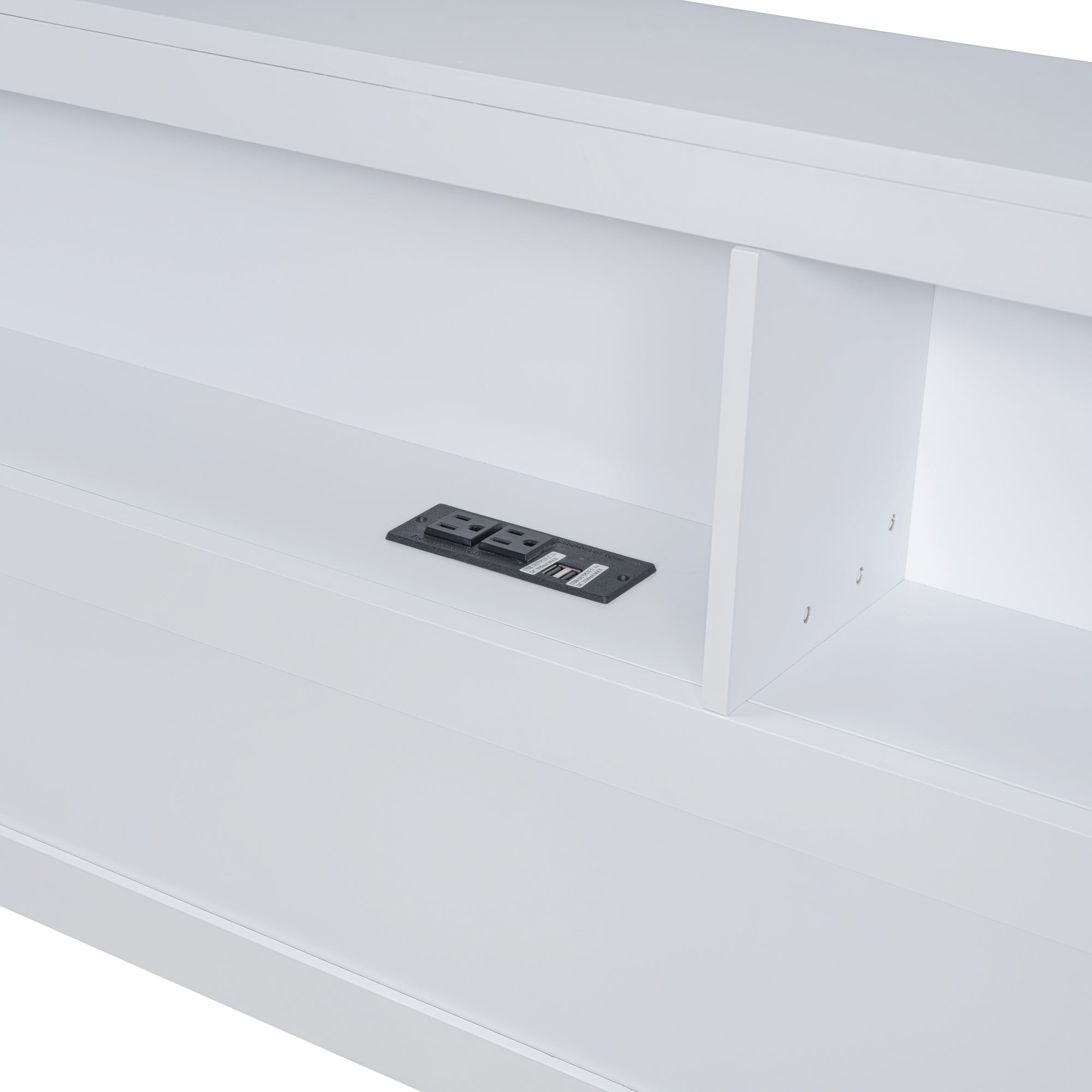 Bellemave® Full Corner Bed Frame, Wood Full Size Daybed with L - Shaped Bookcase & USB Ports - Choose Twin Trundle or 2 Drawers, White - Bellemave