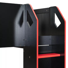 Bellemave® Full Gaming Loft Bed with Desk, Storage Drawers & LED Lights RGB, Wood Gaming Loft Bed with Storage Shelves & Ladder for Teens, Adults - Bellemave