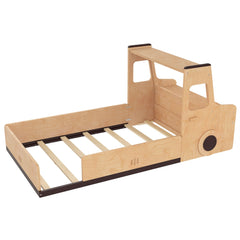 Bellemave® Full Kids Floor Bed with Desk, Storage Drawers and Windows, Full Size Platform Bed in Car - Shaped for Kids Boys Girls, White - Bellemave