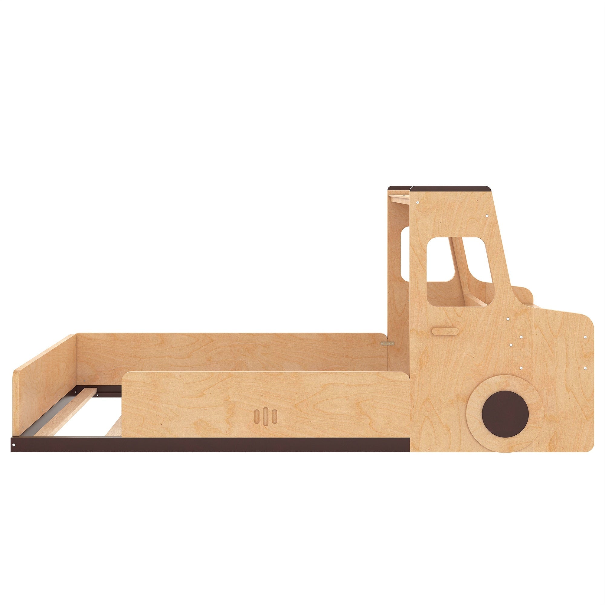 Bellemave® Full Kids Floor Bed with Desk, Storage Drawers and Windows, Full Size Platform Bed in Car - Shaped for Kids Boys Girls, White - Bellemave