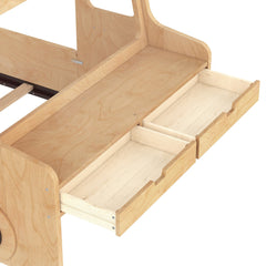 Bellemave® Full Kids Floor Bed with Desk, Storage Drawers and Windows, Full Size Platform Bed in Car - Shaped for Kids Boys Girls, White - Bellemave